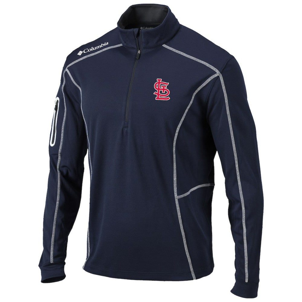 St. Louis Cardinals Columbia Omni-Wick Shotgun Quarter-Zip Pullover Top - Navy Pullover