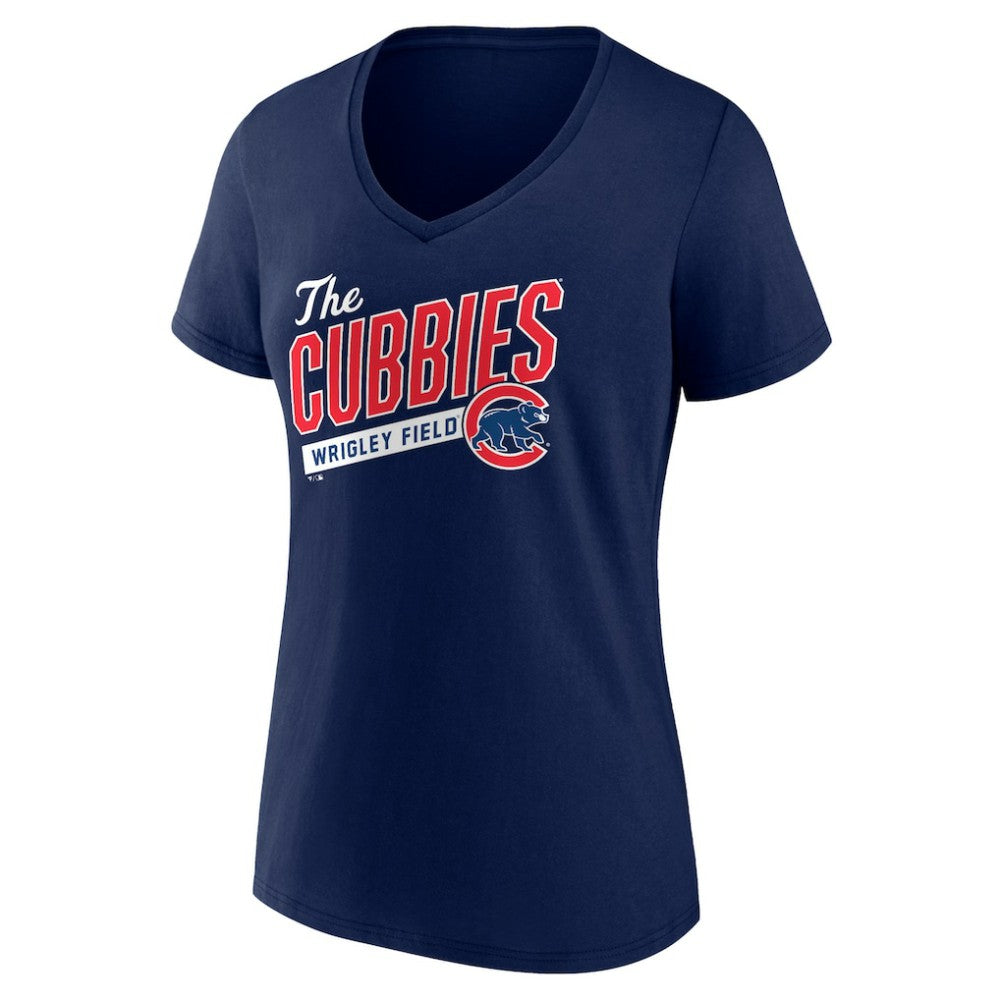 Chicago Cubs Women's Hometown Collection Those Cubbies V-Neck T-Shirt - Navy T-shirts