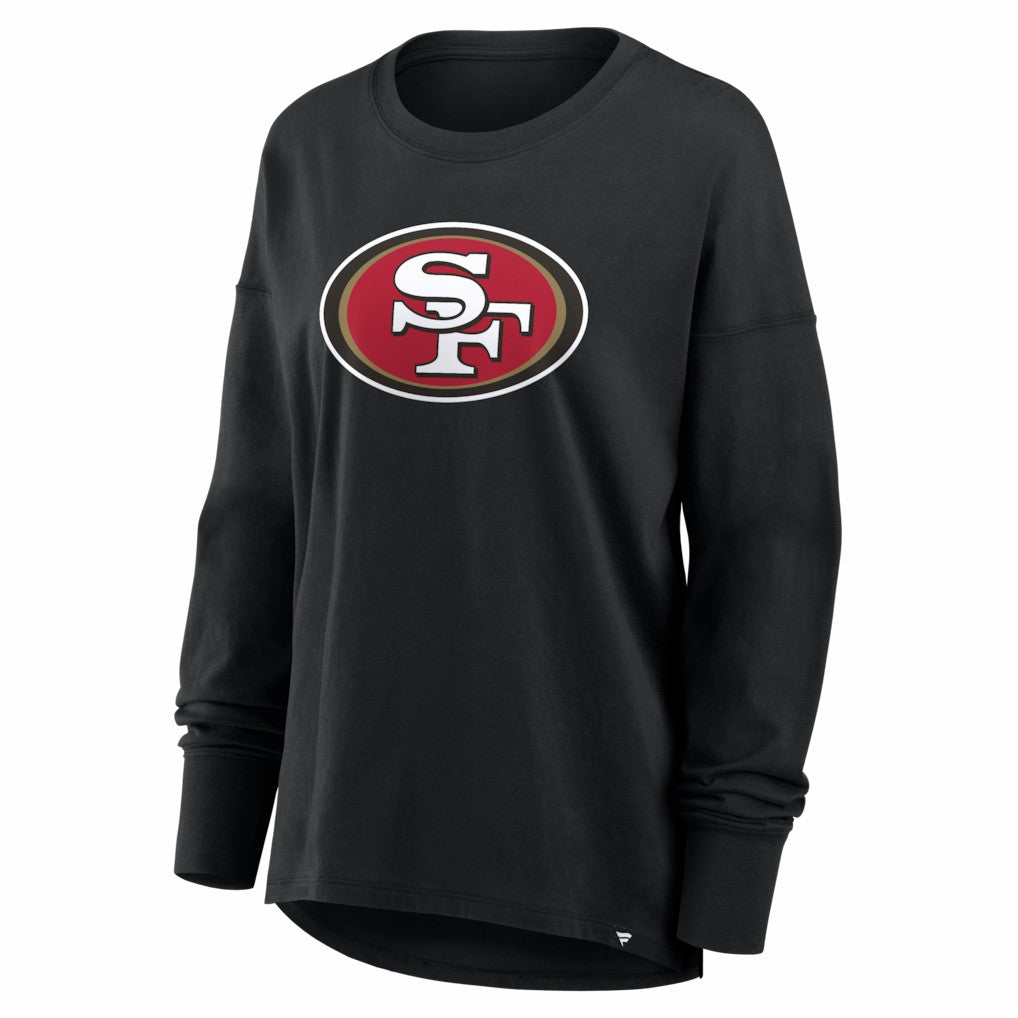 San Francisco 49ers Women's Essential Long Sleeve T-Shirt - Black T-shirts