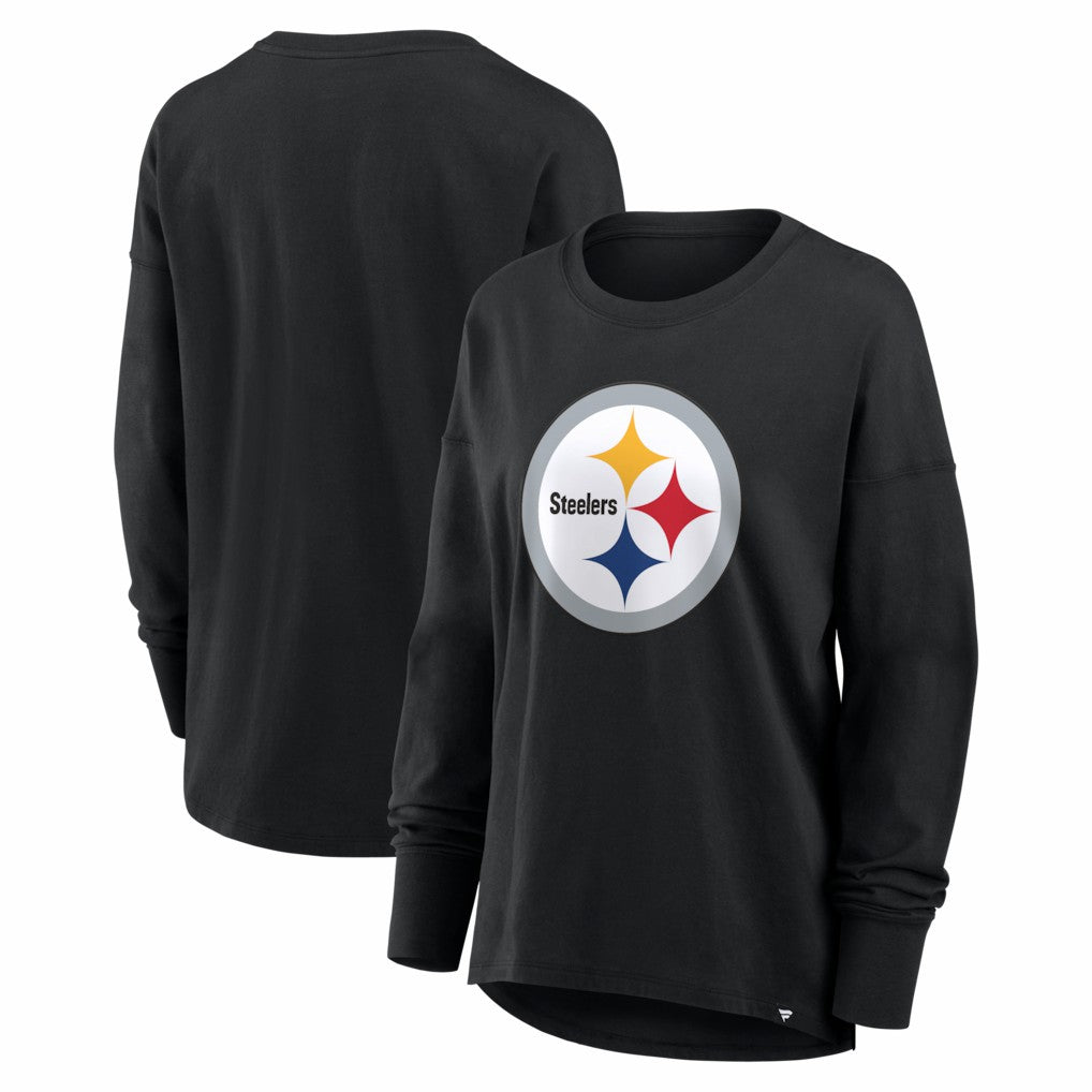 Pittsburgh Steelers Women's Essential Long Sleeve T-Shirt - Black T-shirts