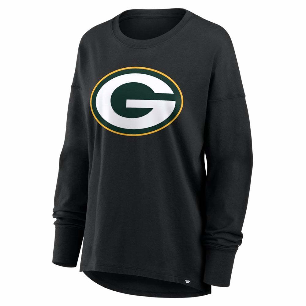 Green Bay Packers Women's Essential Long Sleeve T-Shirt - Black T-shirts