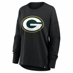 Green Bay Packers Women's Essential Long Sleeve T-Shirt - Black T-shirts