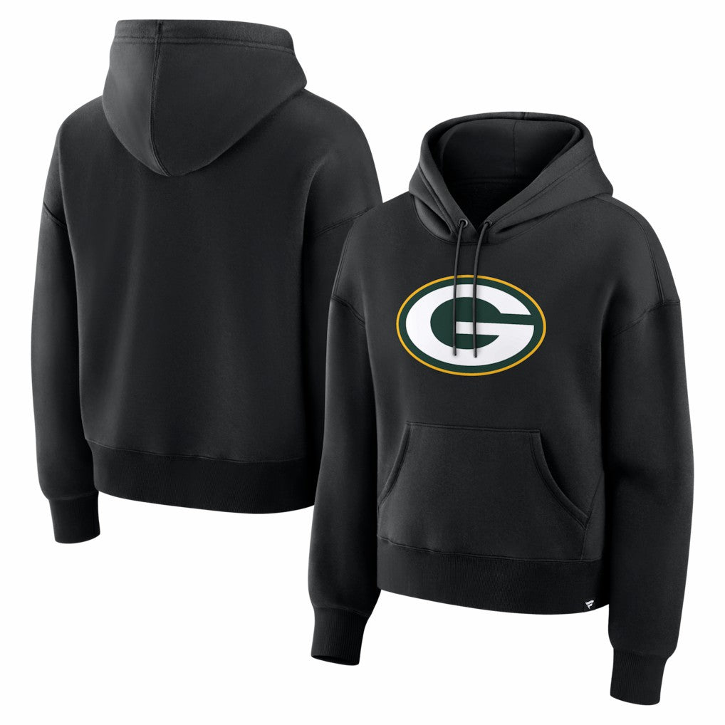 Green Bay Packers Women's Essential Legacy Hoodie - Black Hoodies