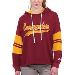 Washington Commanders Starter Women's Bump And Run Long Sleeve Hoodie T-Shirt - Burgundy Hoodies