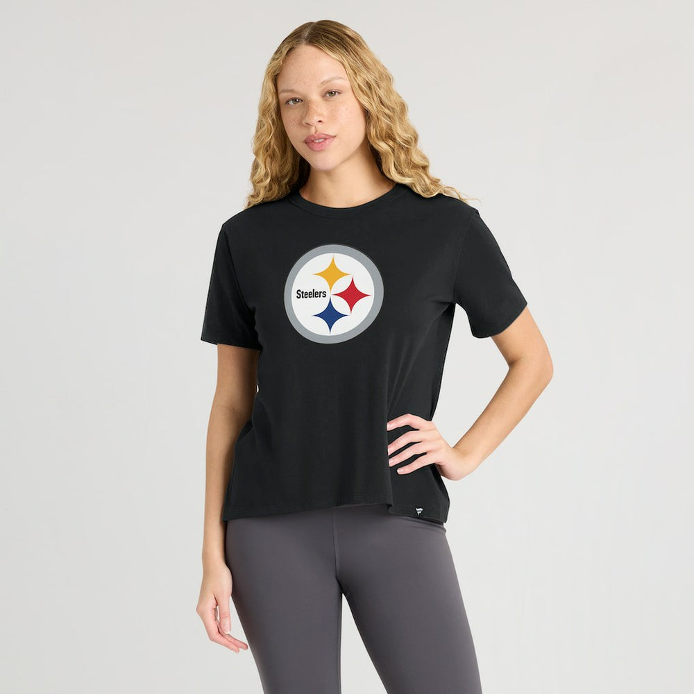 Pittsburgh Steelers Women's Essential Legacy T-Shirt - Black T-shirts