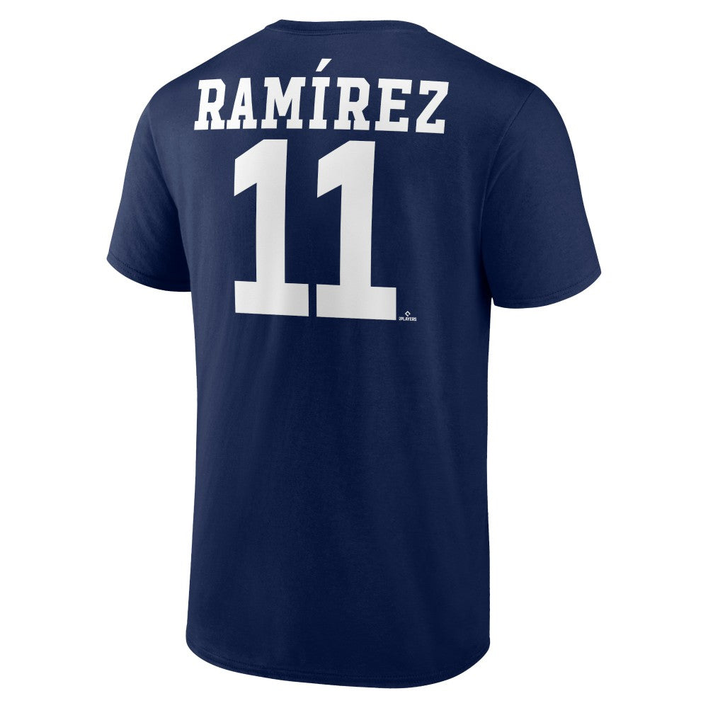 Jose Ramirez Cleveland Guardians Player Icon Name & Number T-Shirt - Navy T-shirts