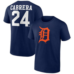 Miguel Cabrera Detroit Tigers Player Icon Name & Number T-Shirt - Navy T-shirts