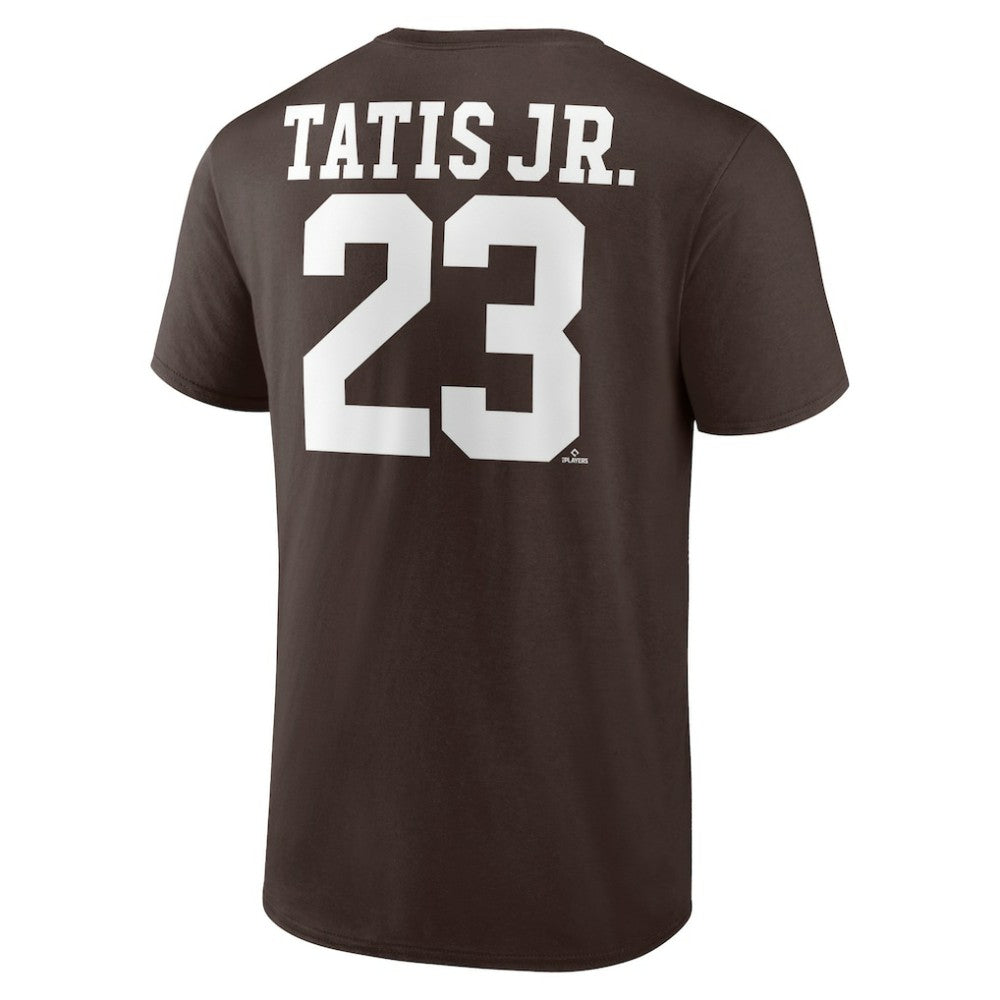 Fernando Tatis Jr. San Diego Padres Player Icon Name & Number T-Shirt - Brown T-shirts
