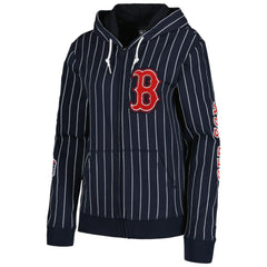 Boston Red Sox New Era Women's Pinstripe Tri-Blend Full-Zip Jacket - Navy Jackets