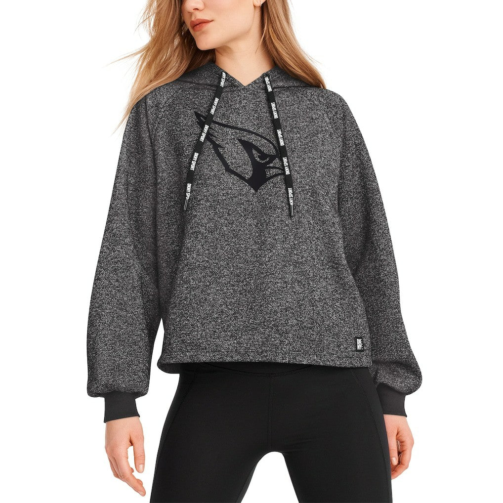 Arizona Cardinals DKNY Sport Women's Debbie Dolman Raglan Pullover Hoodie - Black Hoodies