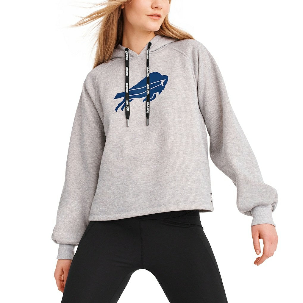 Buffalo Bills DKNY Sport Women's Debbie Dolman Raglan Pullover Hoodie - Heather Gray Hoodies