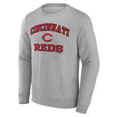 Cincinnati Reds Heart & Soul Pullover Sweatshirt - Heather Gray Pullover