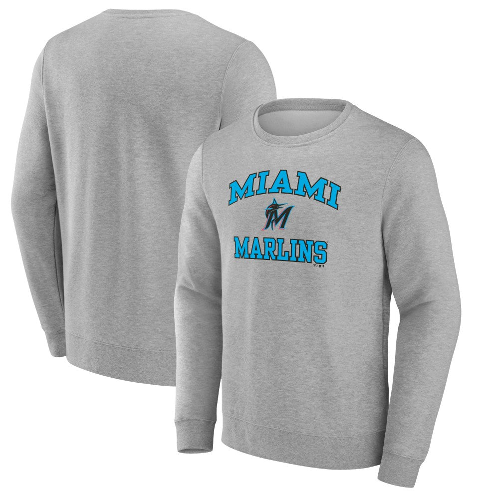 Miami Marlins Heart & Soul Pullover Sweatshirt - Heather Gray Pullover