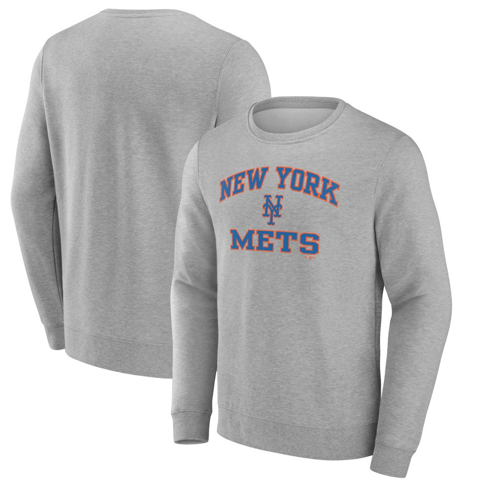 New York Mets Heart & Soul Pullover Sweatshirt - Heather Gray Pullover