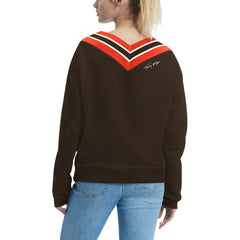 Cleveland Browns Tommy Hilfiger Women's Heidi Raglan V-Neck Sweater - Brown