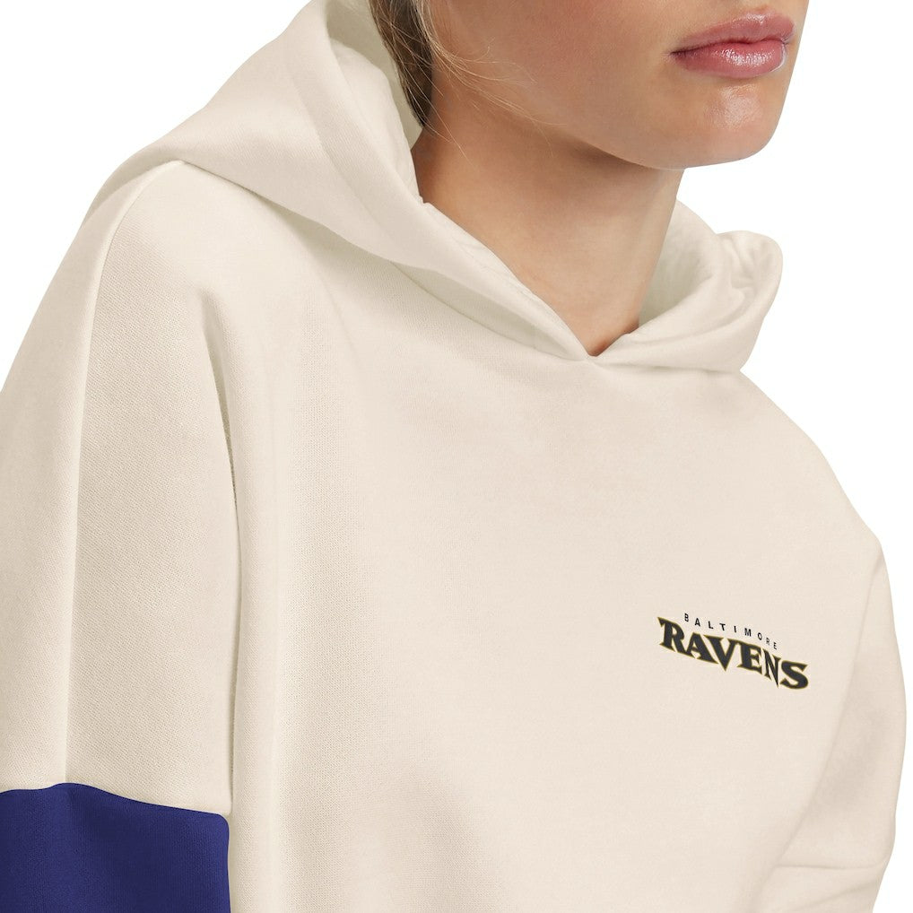 Baltimore Ravens Tommy Hilfiger Women's Harriet Pullover Hoodie - Cream/Purple Hoodies