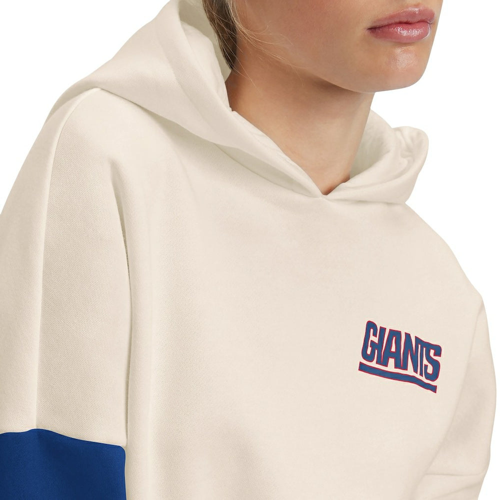 New York Giants Tommy Hilfiger Women's Harriet Pullover Hoodie - Cream/Royal Hoodies