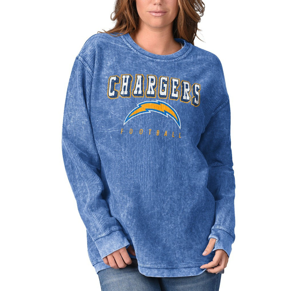 Los Angeles Chargers G-III 4Her by Carl Banks Women's Comfy Cord Pullover Sweatshirt - Powder Blue Pullover
