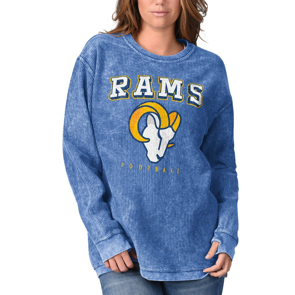 Los Angeles Rams G-III 4Her by Carl Banks Women's Comfy Cord Pullover Sweatshirt - Royal Pullover