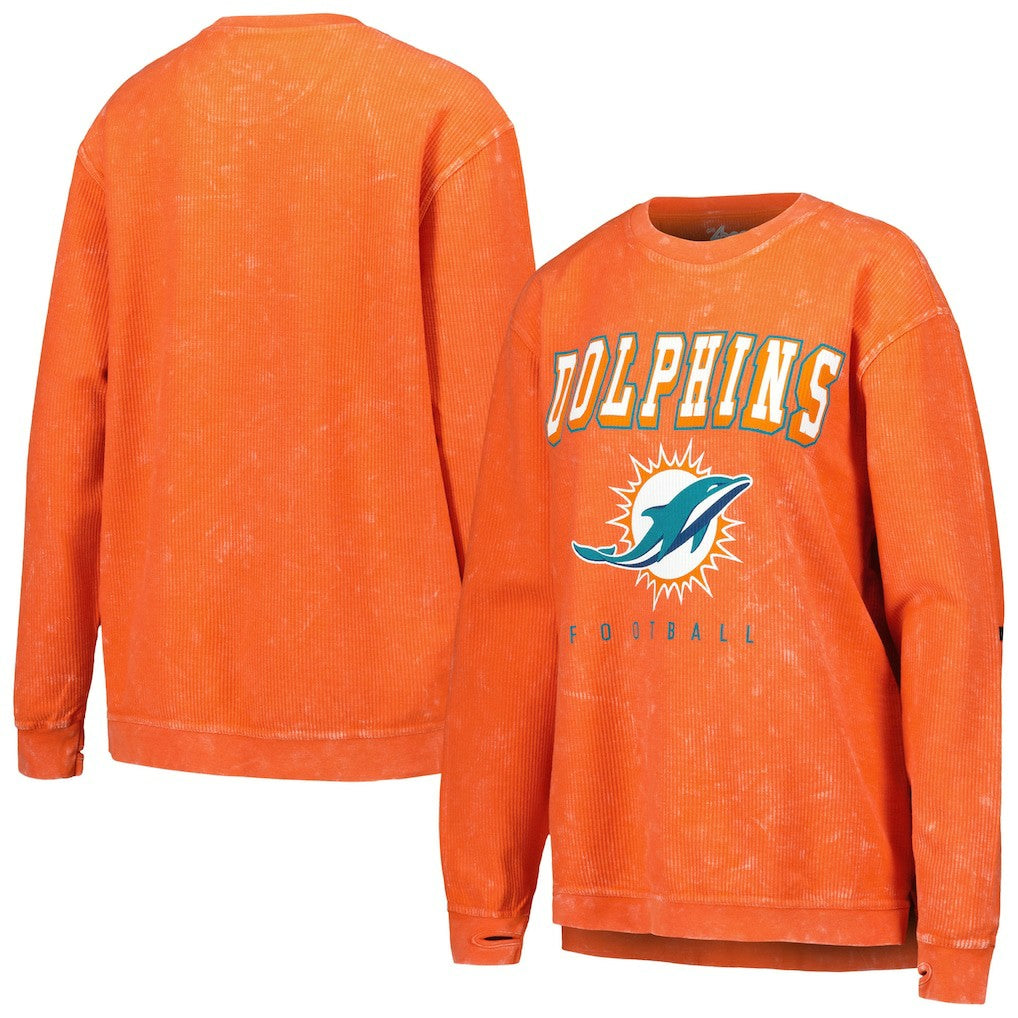 Miami Dolphins G-III 4Her by Carl Banks Women's Comfy Cord Pullover Sweatshirt - Orange Pullover