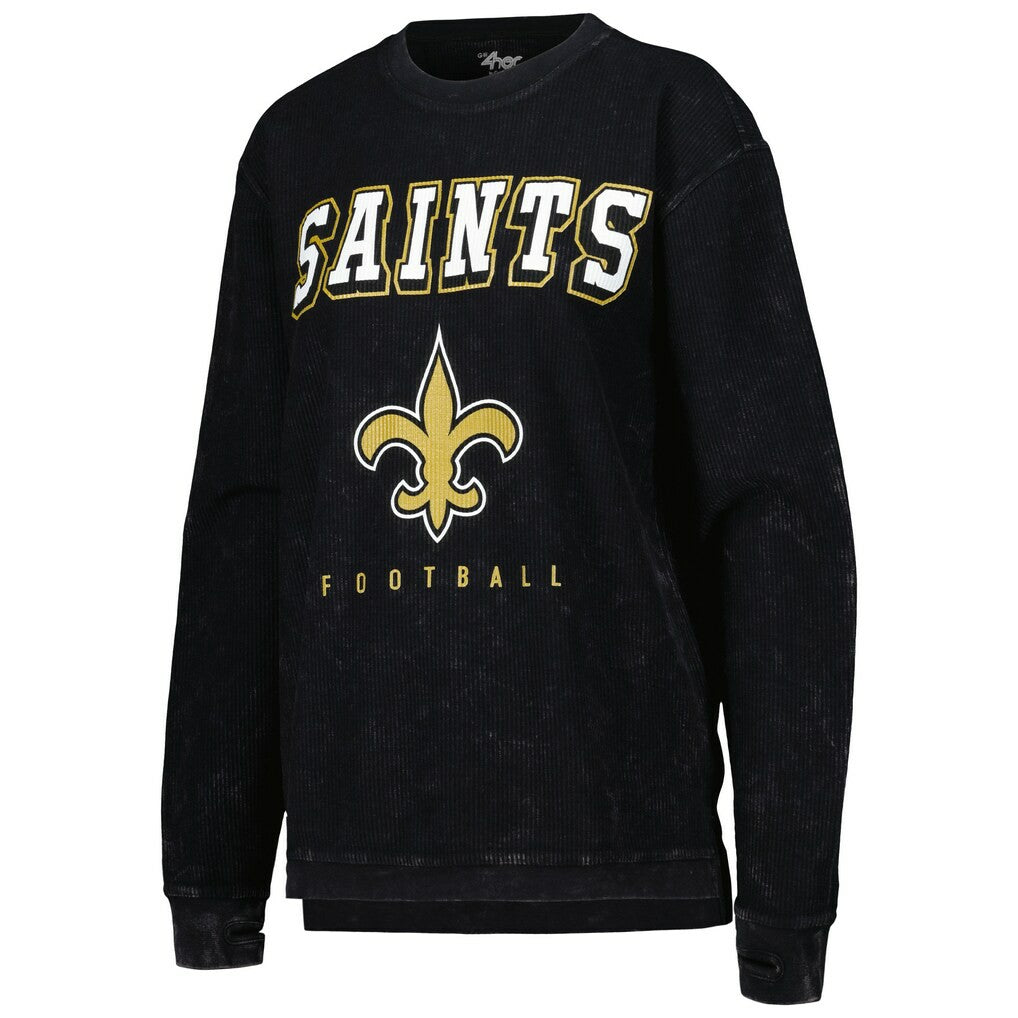 New Orleans Saints G-III 4Her by Carl Banks Women's Comfy Cord Pullover Sweatshirt - Black Pullover