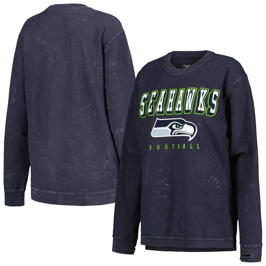 Seattle Seahawks G-III 4Her by Carl Banks Women's Comfy Cord Pullover Sweatshirt - College Navy Pullover