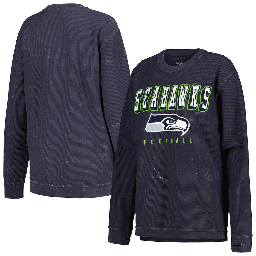 Seattle Seahawks G-III 4Her by Carl Banks Women's Comfy Cord Pullover Sweatshirt - College Navy Pullover