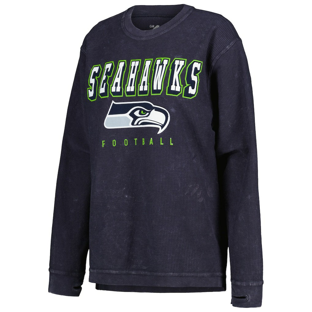 Seattle Seahawks G-III 4Her by Carl Banks Women's Comfy Cord Pullover Sweatshirt - College Navy Pullover