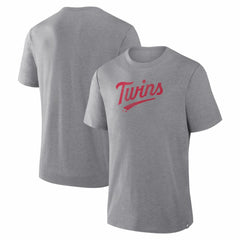 Minnesota Twins Fanatics Play Tribute Tri-Blend T-Shirt - Heather Gray T-shirts