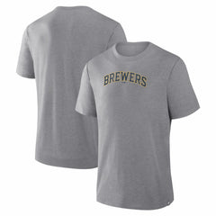 Milwaukee Brewers Fanatics Play Tribute Tri-Blend T-Shirt - Heather Gray T-shirts