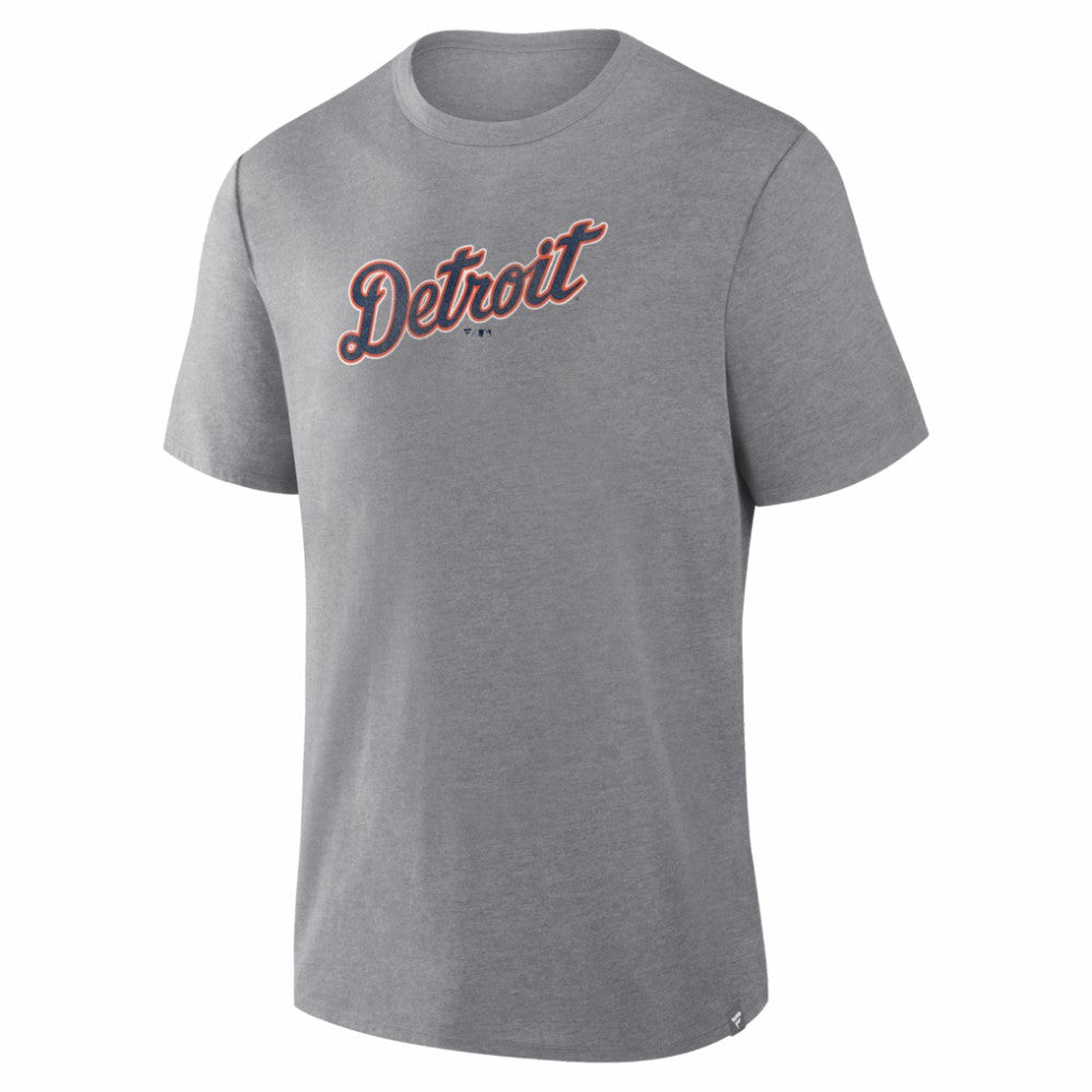 Detroit Tigers Fanatics Play Tribute Tri-Blend T-Shirt - Heather Gray T-shirts