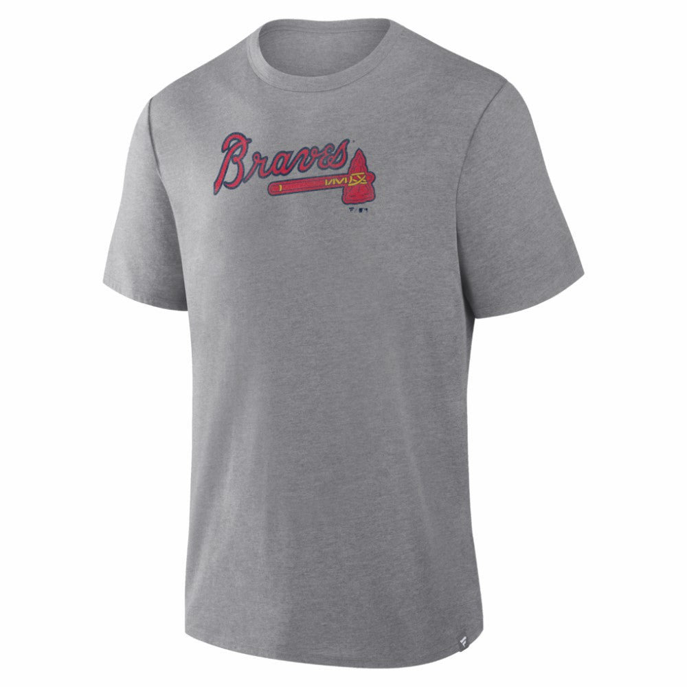 Atlanta Braves Fanatics Play Tribute Tri-Blend T-Shirt - Heather Gray T-shirts