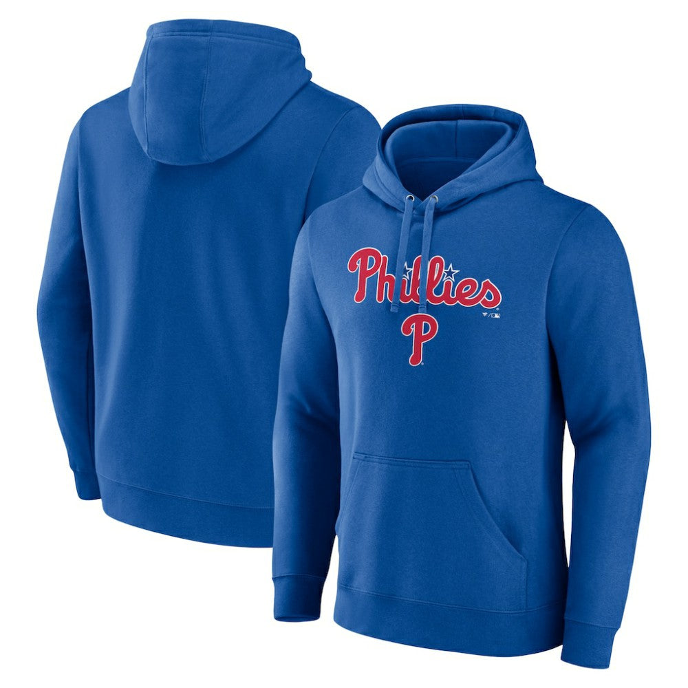 Philadelphia Phillies Team Lockup Pullover Hoodie - Royal Hoodies