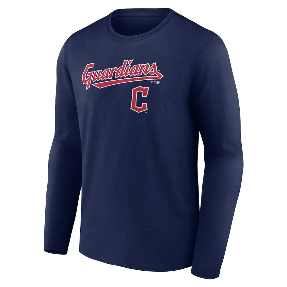 Cleveland Guardians Team Lockup Long Sleeve T-Shirt - Navy T-shirts