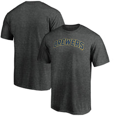 Milwaukee Brewers Official Wordmark T-Shirt - Charcoal T-shirts