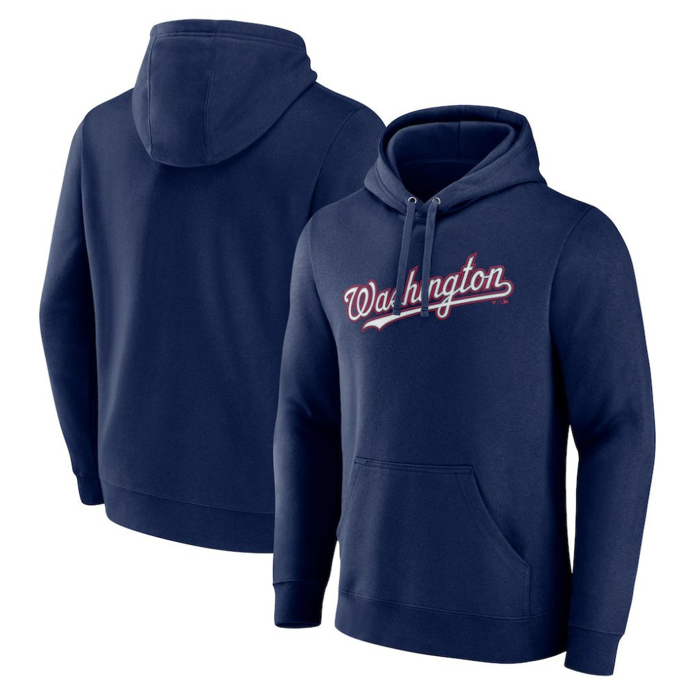 Washington Nationals Official Wordmark Pullover Hoodie - Navy Hoodies