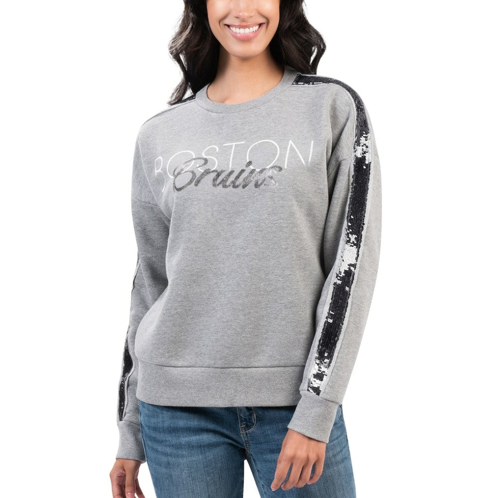 Boston Bruins G-III 4Her by Carl Banks Women's Penalty Box Pullover Sweatshirt - Gray | US 200115828