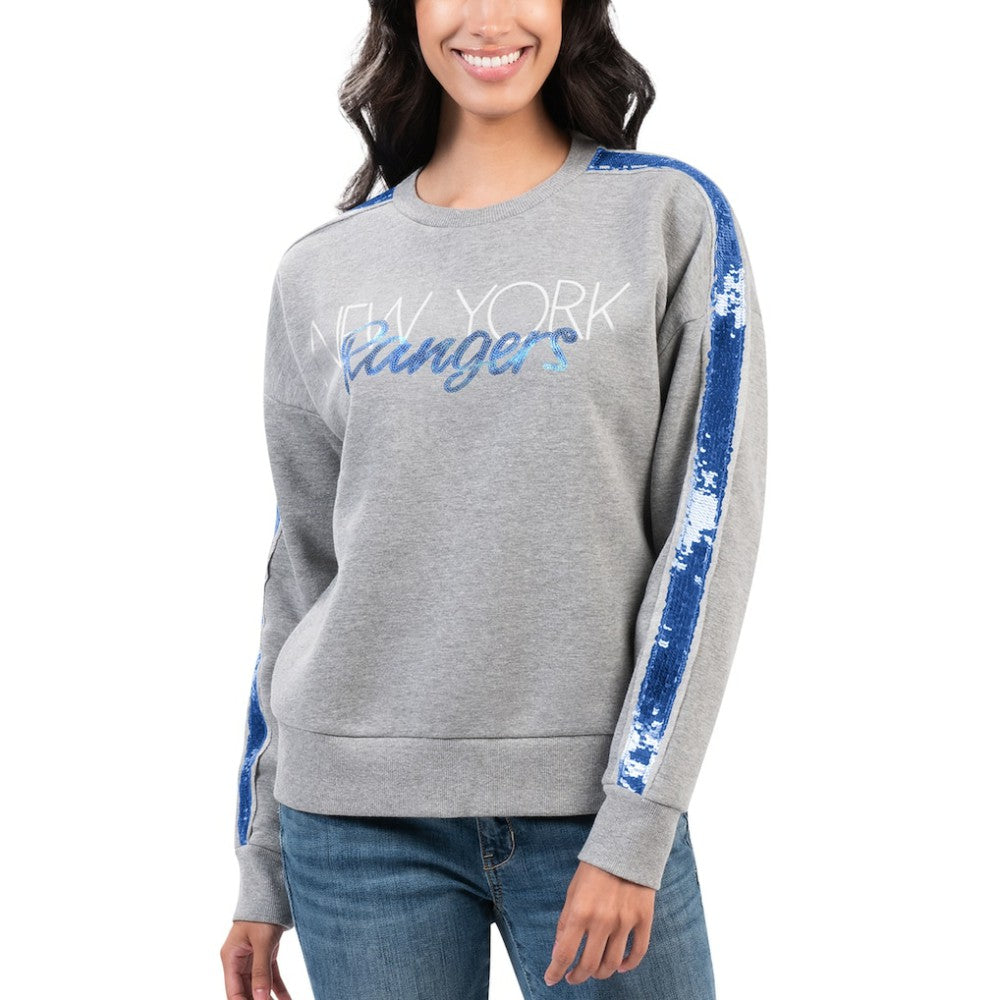 New York Rangers G-III 4Her by Carl Banks Women's Penalty Box Pullover Sweatshirt - Gray | US 200115835