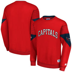 Washington Capitals Starter Faceoff Pullover Sweatshirt - Red | US 200115891