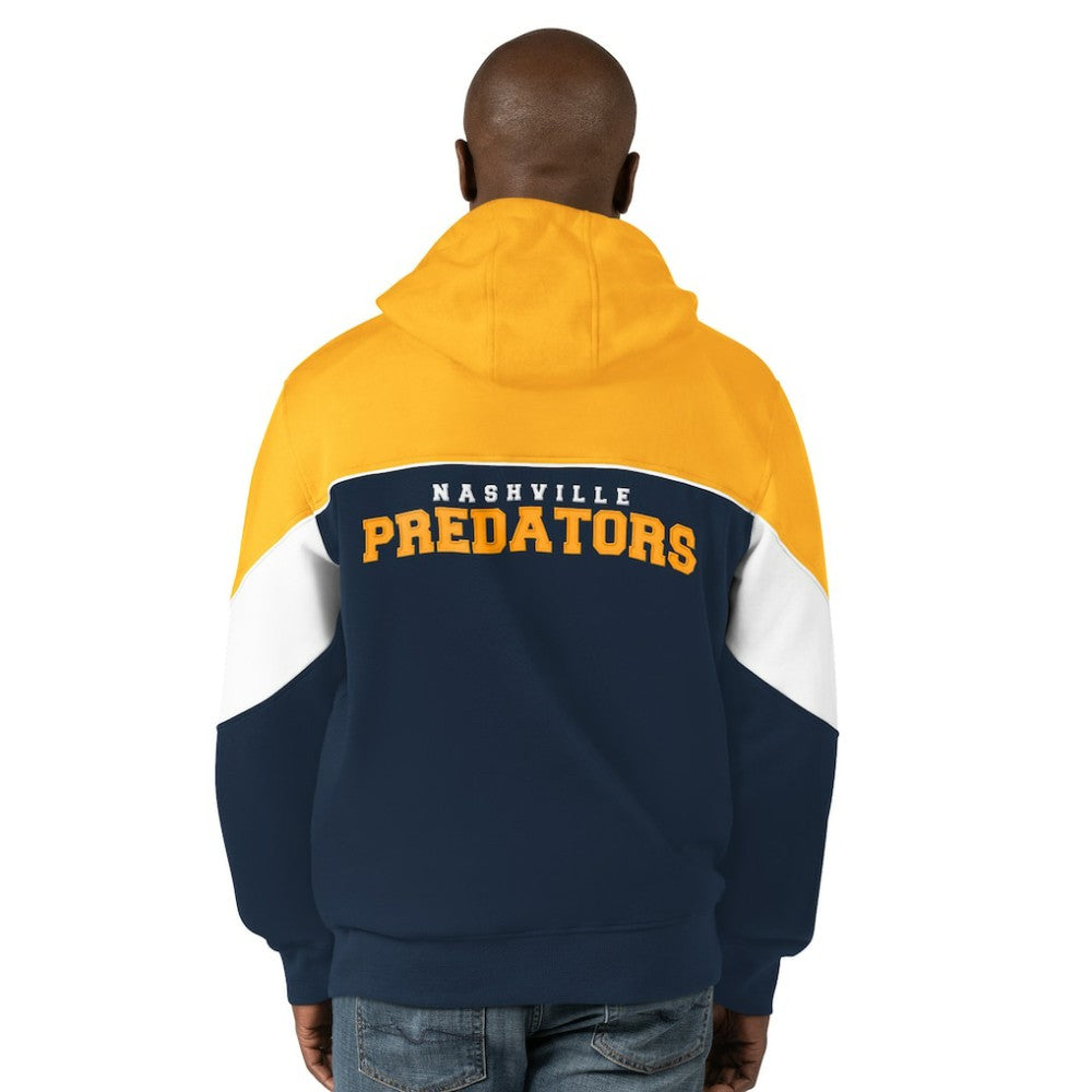 Nashville Predators Starter Power Forward Full-Zip Hoodie - Navy/Gold | US 200115899