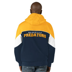 Nashville Predators Starter Power Forward Full-Zip Hoodie - Navy/Gold | US 200115899