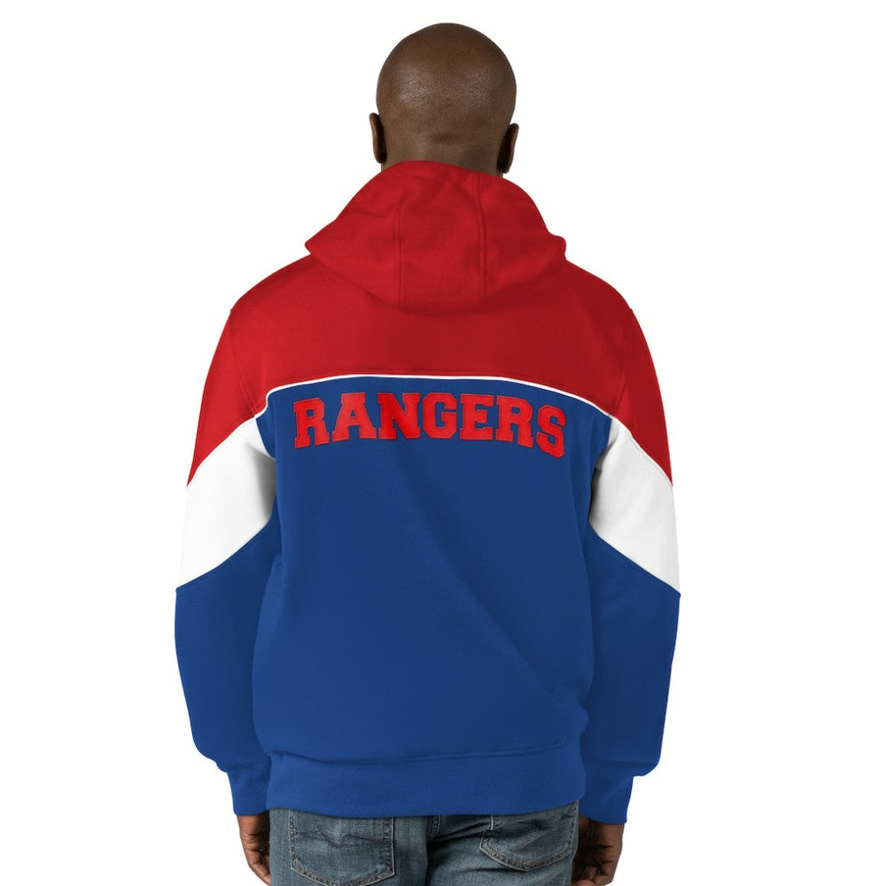New York Rangers Starter Power Forward Full-Zip Hoodie - Blue/Red | US 200115901