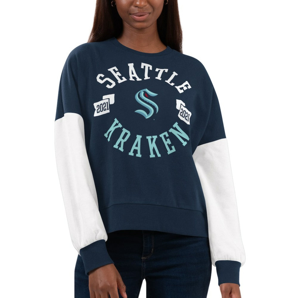 Seattle Kraken G-III 4Her by Carl Banks Women's Team Pride Pullover Sweatshirt - Deep Sea Blue | US 200115911