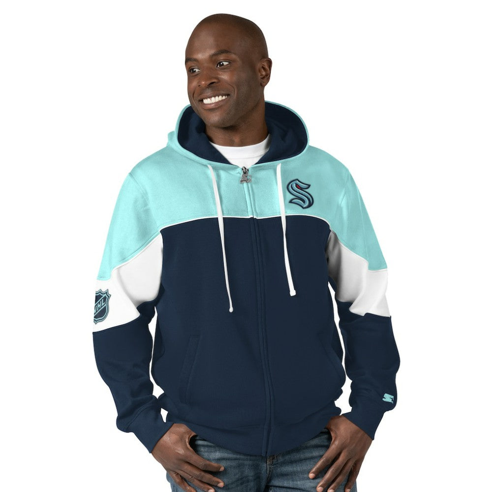 Seattle Kraken Starter Power Forward Full-Zip Hoodie - Navy/Light Blue | US 200115912
