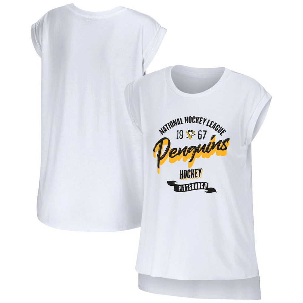 Pittsburgh Penguins WEAR by Erin Andrews Women's Domestic Tank Top - White | US 200116094
