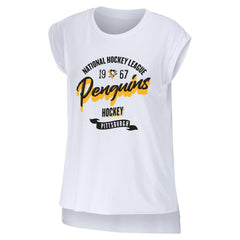 Pittsburgh Penguins WEAR by Erin Andrews Women's Domestic Tank Top - White | US 200116094