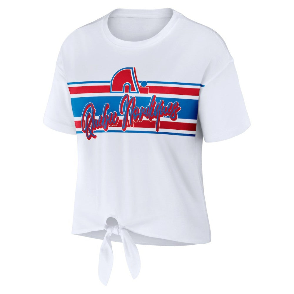 Colorado Avalanche WEAR by Erin Andrews Women's Front Knot T-Shirt - White | US 200116097