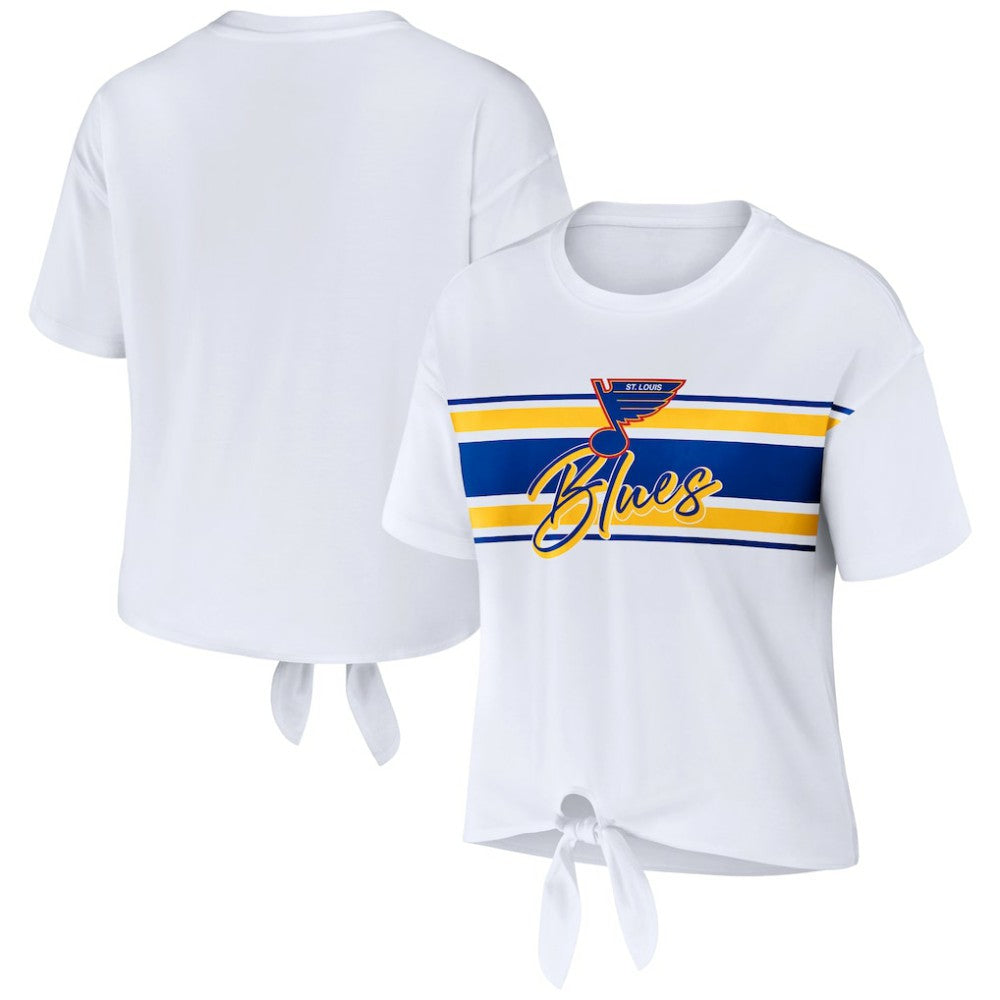St. Louis Blues WEAR by Erin Andrews Women's Front Knot T-Shirt - White | US 200116104