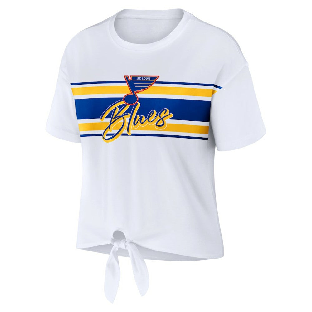 St. Louis Blues WEAR by Erin Andrews Women's Front Knot T-Shirt - White | US 200116104