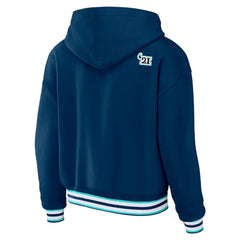 Seattle Kraken WEAR by Erin Andrews Women's Lace-Up Pullover Hoodie - Blue | US 200116126